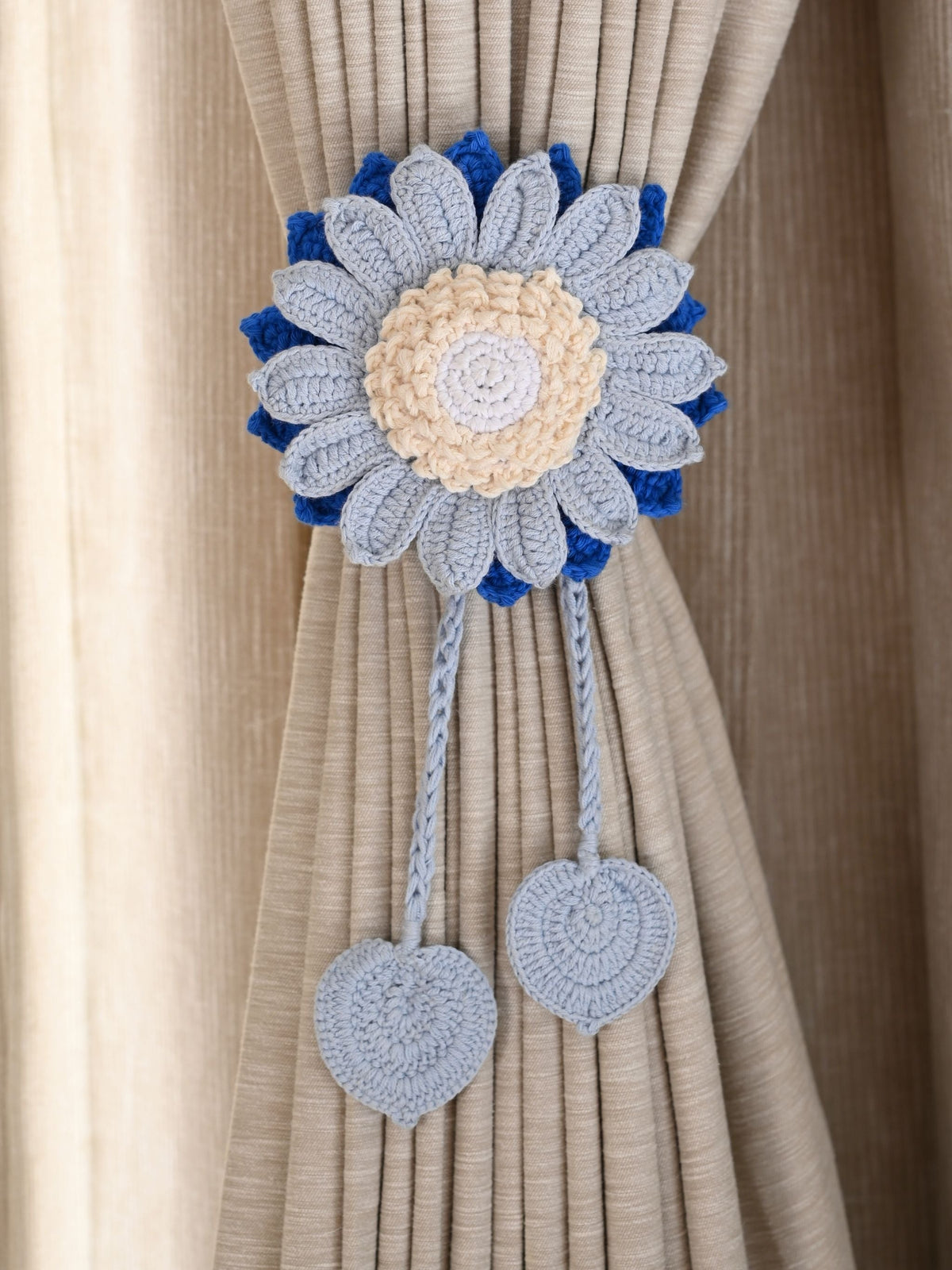 Blue Sunflower Curtain Tie