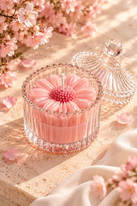 Blooming Daisy Candle with Reusable Glass Jar | Fragrant & Non-Fragrant