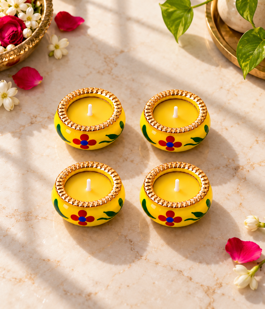 Traditional Matka Candles | Set of 4 | Festive Décor for Diwali & Celebrations