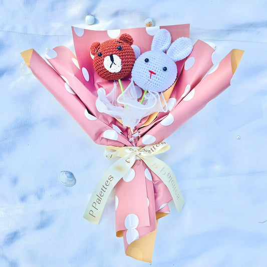 P Palettes Teddy n Bunny Bouquet, handmade, gifting, décor, crochet