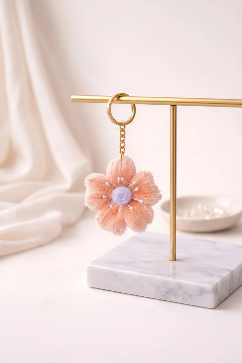 Peach Blossom Keychain