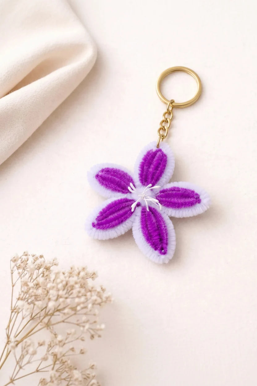 Blossom Charm Keychain – Handmade Floral Love Token