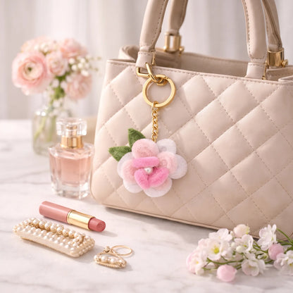 Blush Petal Charm Keyring