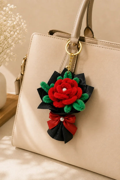 YouLove Mini Rose Bouquet Keychain – Handmade Love Charm