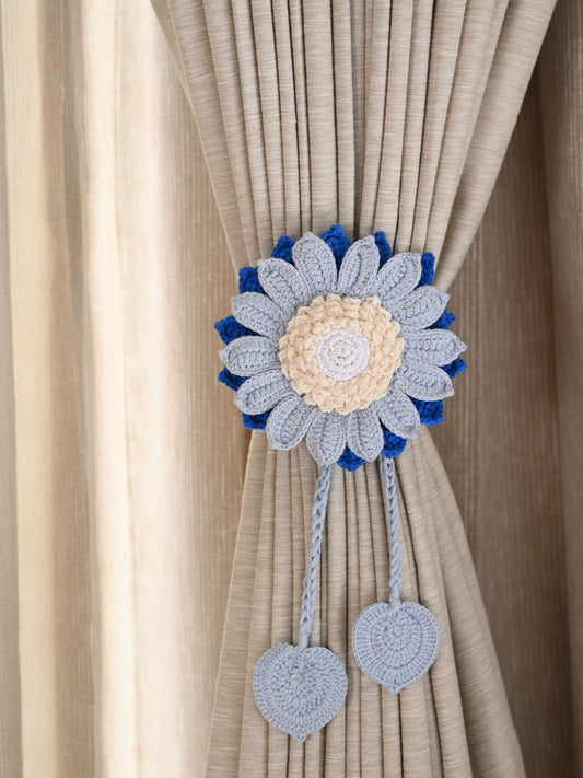 Blue Sunflower Curtain Tie