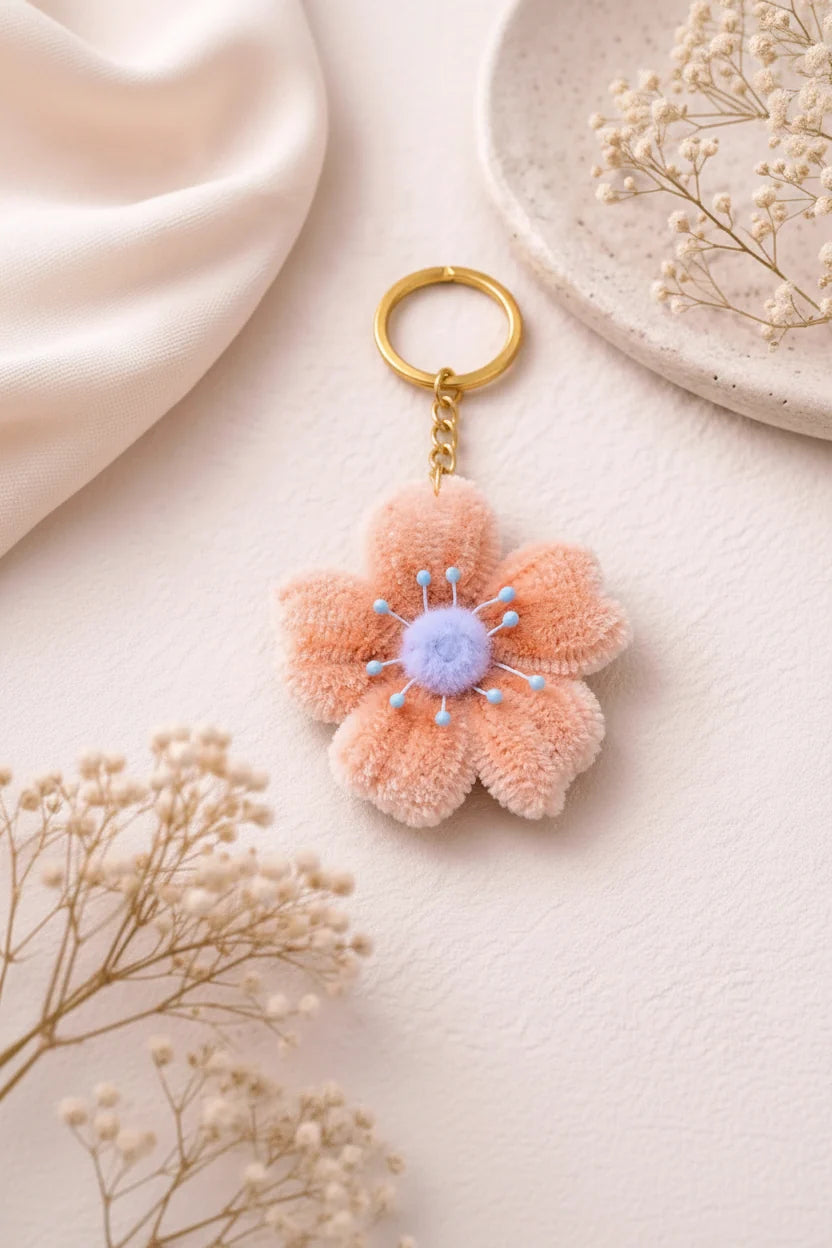 Peach Blossom Keychain