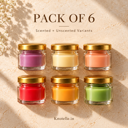Mini Glass Jar Candles – Pack of 6 | Scented & Unscented