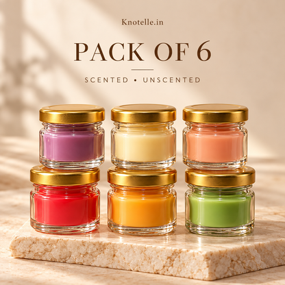 Mini Glass Jar Candles – Pack of 6 | Scented & Unscented