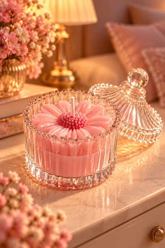 Blooming Daisy Candle with Reusable Glass Jar | Fragrant & Non-Fragrant