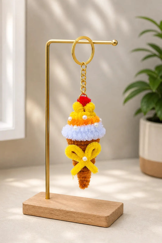 Sweet Swirl Keychain – Handmade