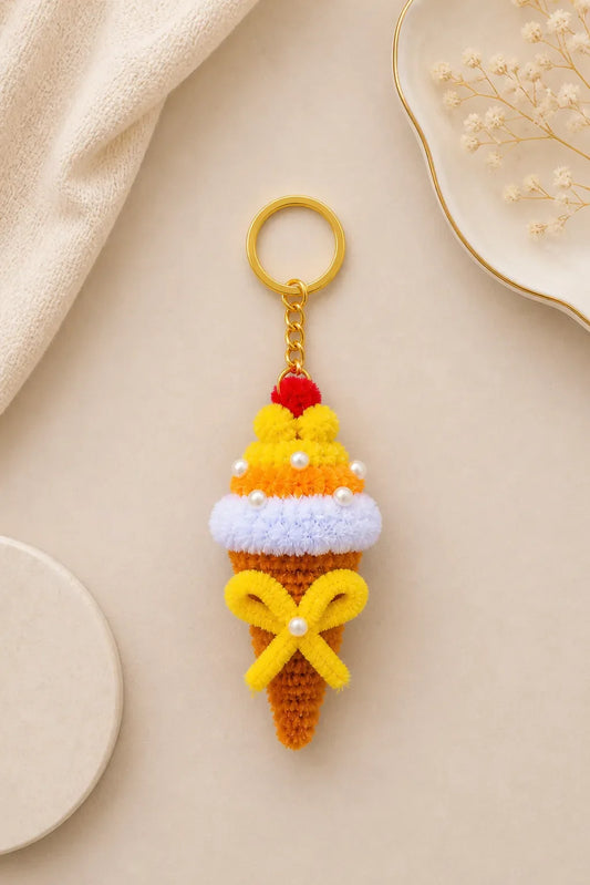 Sweet Swirl Keychain – Handmade