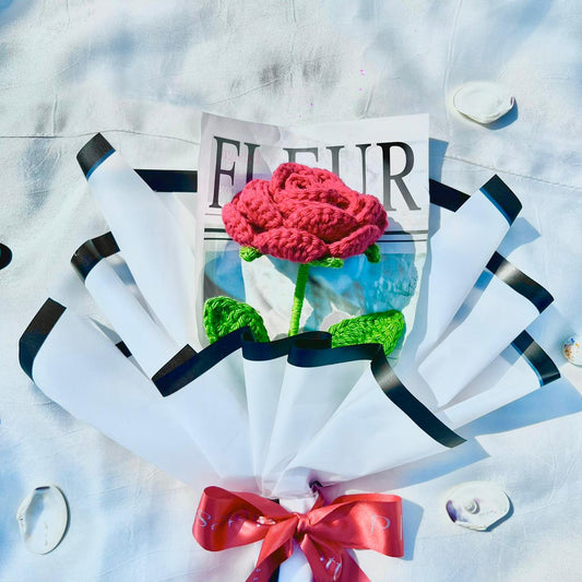 P Palettes Aura Red Rose Bouquet, handmade, gifting, décor, crochet